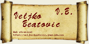 Veljko Beatović vizit kartica
